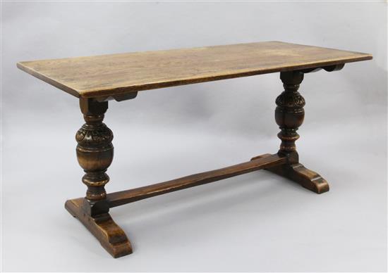 A Jacobean revival oak refectory table, 5ft 6in. x 2ft 6in. x 2ft 6in.